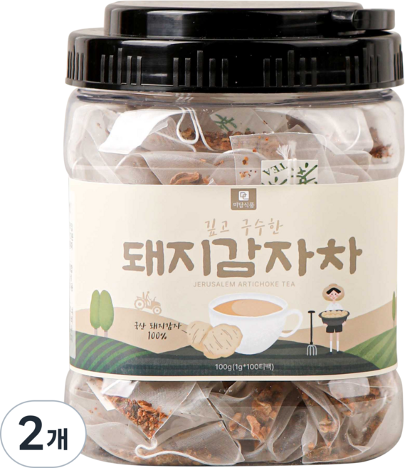 [국산 100%] 미담식품 깊고 구수한 돼지감자차 티백, 1g, 2개, 100개입