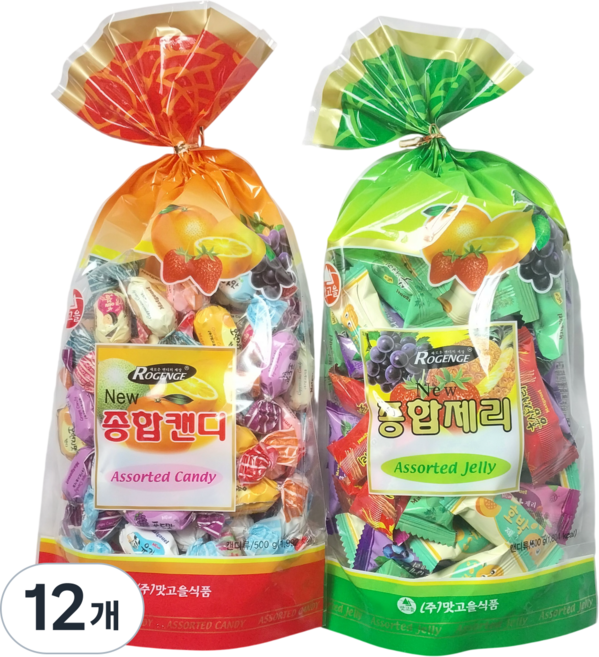 맛고을 종합캔디 + 맛고을 종합제리, 12개, 500g