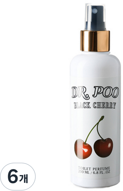 닥터푸 토일렛퍼퓸 화장실 탈취제 화장실 방향제, 200ml, 6개, 블랙체리