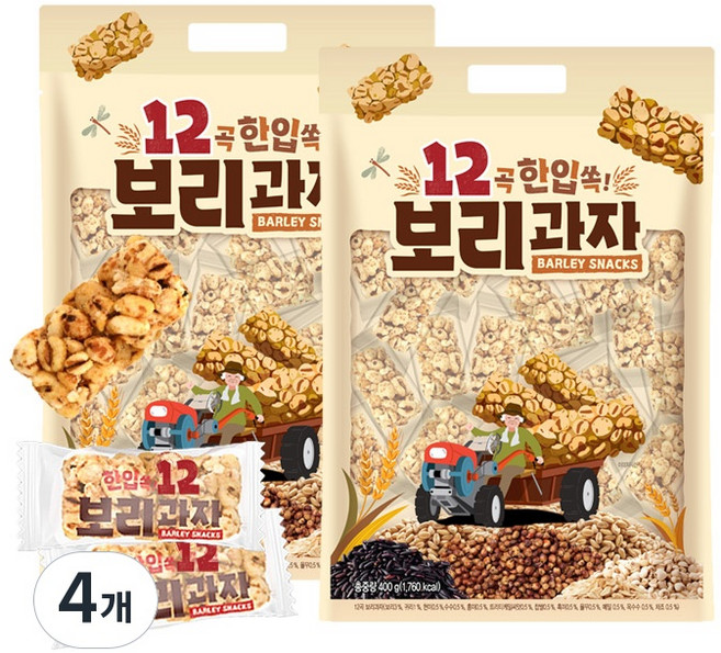 한입 쏙 9곡 보리과자, 400g, 4개