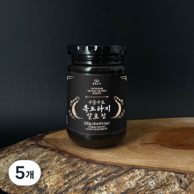 웰빙곳간 구증구포 흑도라지 발효청, 250g, 5개