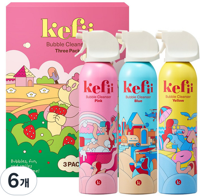 케피 유아 버블클렌저 3종 세트, 6개, 200ml