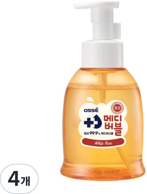 메디버블 핸드워시 500ml 화이트 로즈 대용량 항균 99.9% 손세정 거품 물비누, 4개 - 쿠팡