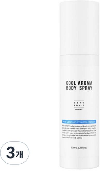 프레이포잇 쿨 아로마 바디 스프레이, 100ml, 3개