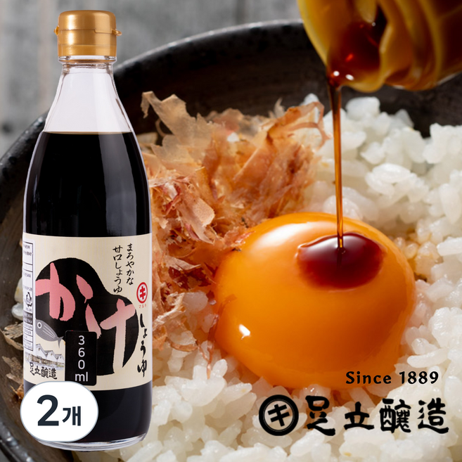 5대째 양조장인이 빚은 아다치조조 프리미엄 감칠맛 간장계란밥 간장 소스, 2개, 360ml