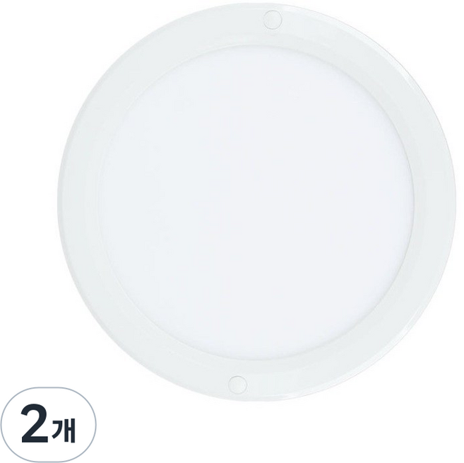 더쎈 LED 슬림엣지 원형직부 8인치 20W, 주백색, 2개