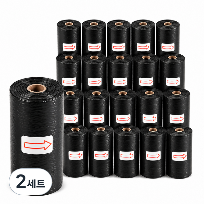 킁킁스텝 반려동물 풉백 리필형 배변봉투, 2세트, 300개입, 블랙