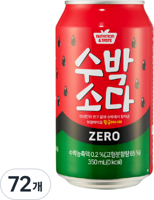 보람바이오 수박소다 제로(뚱뚱), 72개, 350ml