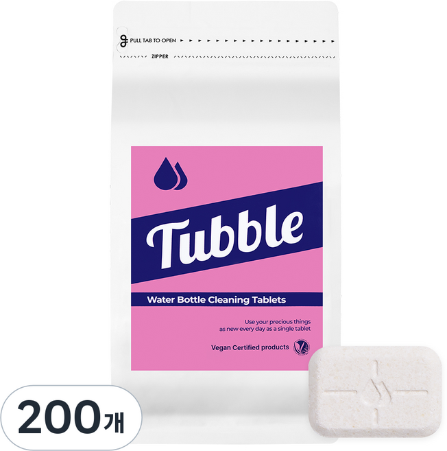 터블 이지클린 텀블러 발포 세정제 클리너 대용량, 8g, 200개