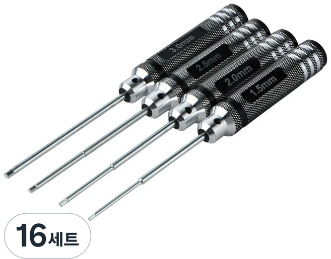 육각렌치 드라이버 RC 드론 조립 수리 티타늄 4종(1.5mm2mm2.5mm3mm), 4세트