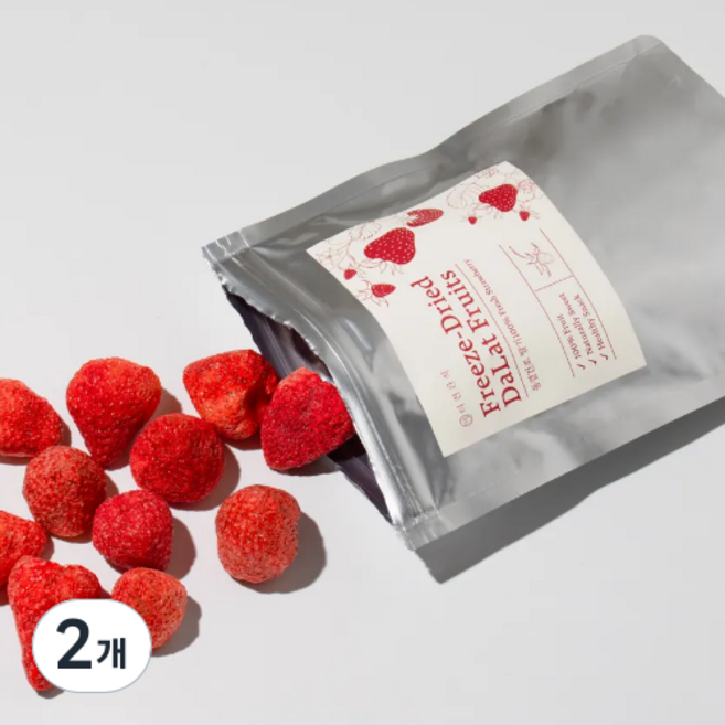 더건간식 동결건조 달랏 딸기 해썹인증 과일칩, 100g, 2개