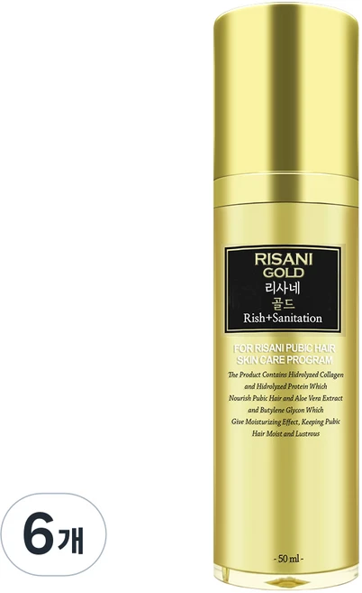 리사네 골드 헤어 두피 에센스 토닉 영양제 무모증 빈모증 발모제, 6개, 50ml - 쿠팡