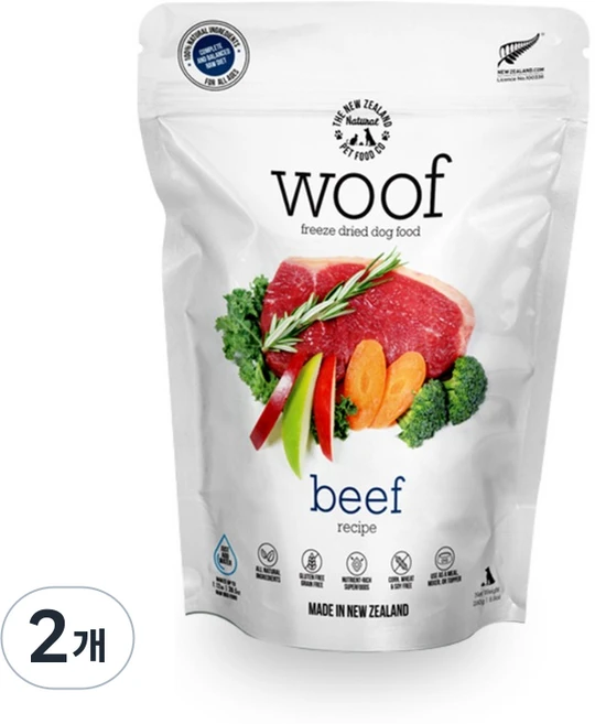 워프 비프(소고기) 동결건조 전연령 사료 (소용량), 소, 50g, 2개 - 쿠팡