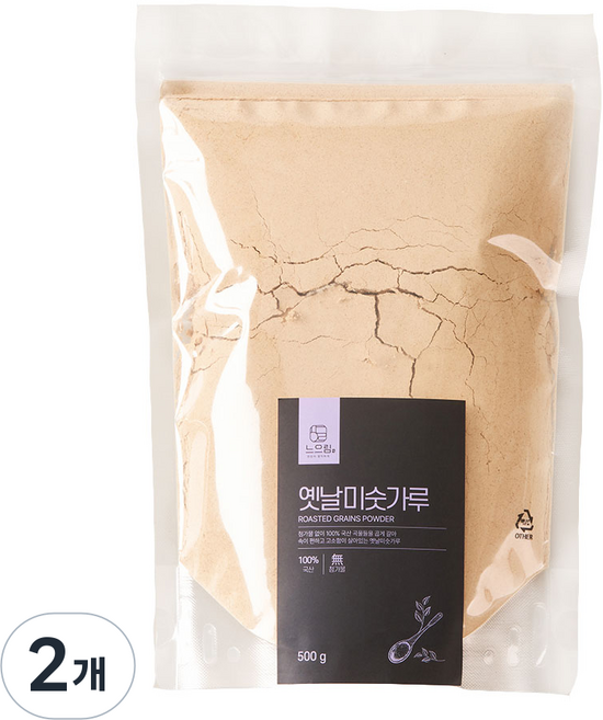 느으림 건강하게 두 번 볶은 국산 옛날미숫가루, 2개, 500g