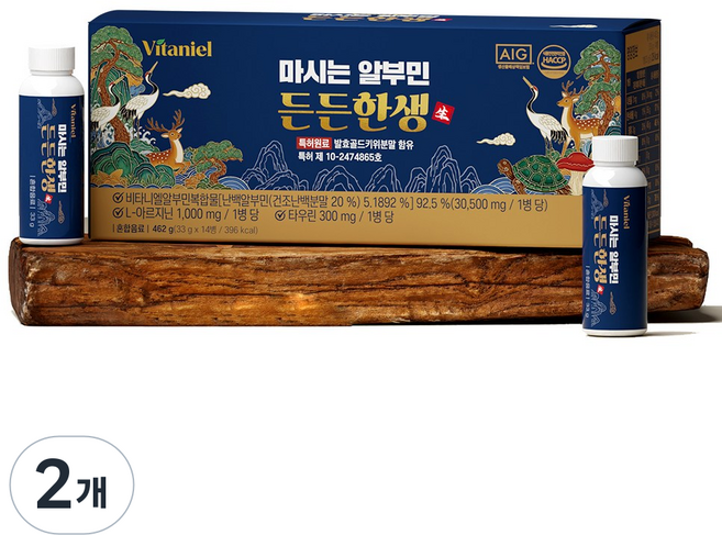 비타니엘 마시는 알부민 든든한생 아르기닌 특허원료 1종 14병 (쇼핑백증정), 2개, 462g