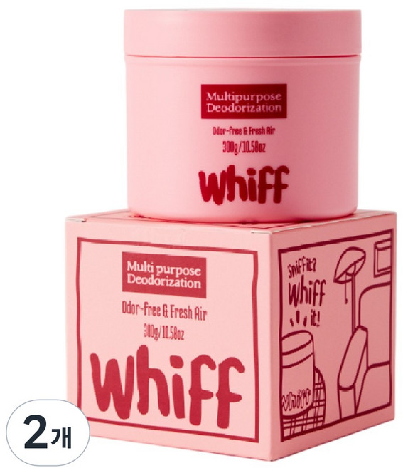 [공식몰] 신상품 위프 탈취제 WHIFF 침실 새집증후군 초강력 냄새 제거 핑크 체리 밤, 2개, 300g