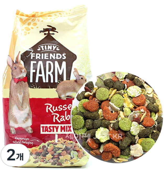 제이펫 슈프림펫 러셀 래빗 테이스티믹스 토끼사료, 2개, 907g