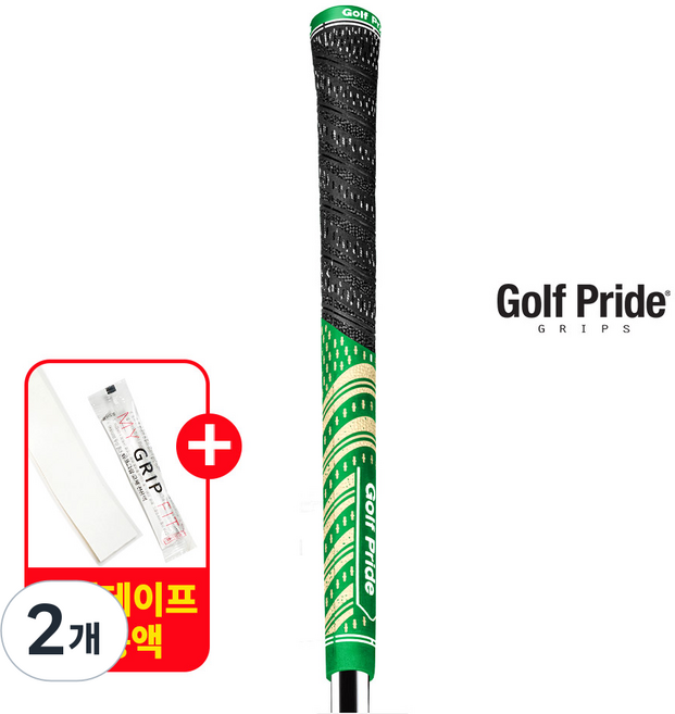 골프프라이드그립 MCTS-60R 그린/골드 MCC팀 골프그립 교체용품 증정, 2개