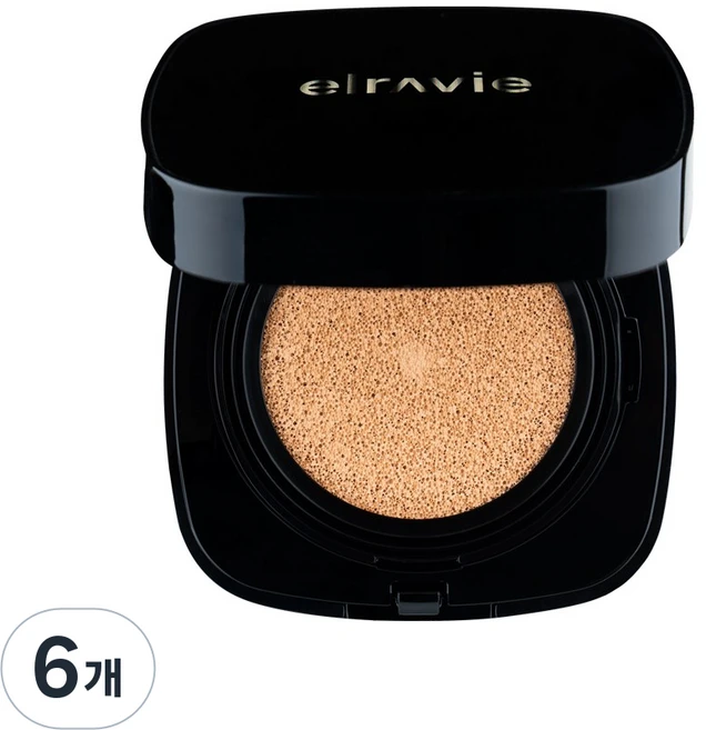 [본사 공식판매] 엘라비에 멜라 리턴 듀얼 기미쿠션 150시간지속 겉기미 속기미 개선 홈쇼핑완판템 SPF50+ PA++++, 21호 블랙에디션, 6개 - 쿠팡