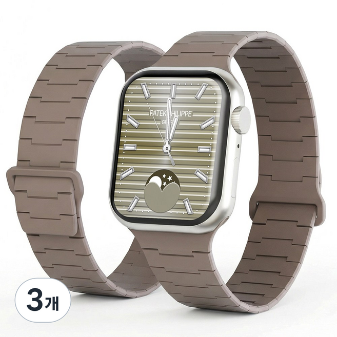 캘릭스 애플워치 호환 실리콘 버클링 마그네틱 스트랩, 에토프, 3개