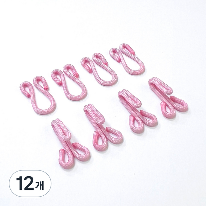 싸개 걸고리 국산 의류걸고리 1쌍, 12개, 핑크