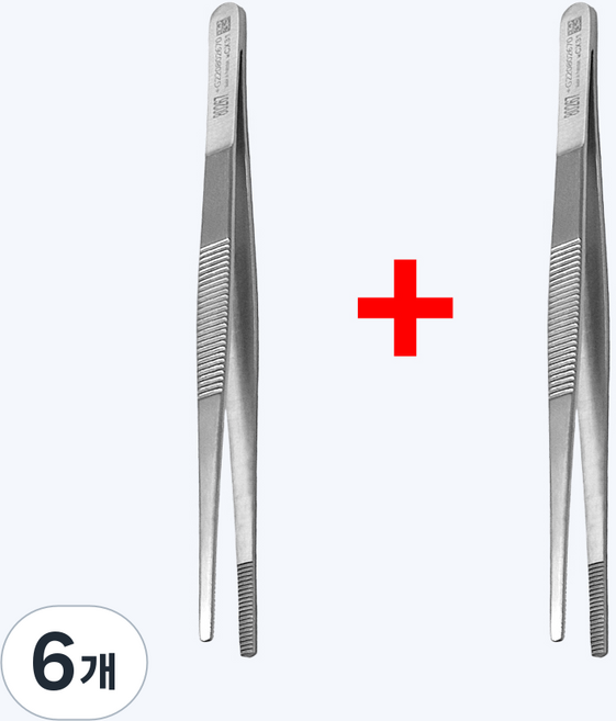 의료용 직선 핀셋 14cm 2p 드레싱 간호사 병원 의료 실습용, 6개, 의료 직선 핀셋 14cm