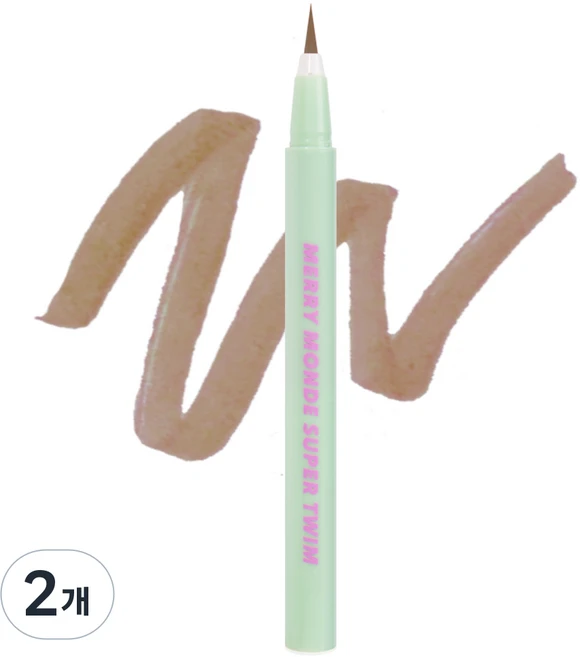 메리몽드 슈퍼트임 펜 아이라이너 0.5g, 03얼그레이라떼, 2개 - 쿠팡