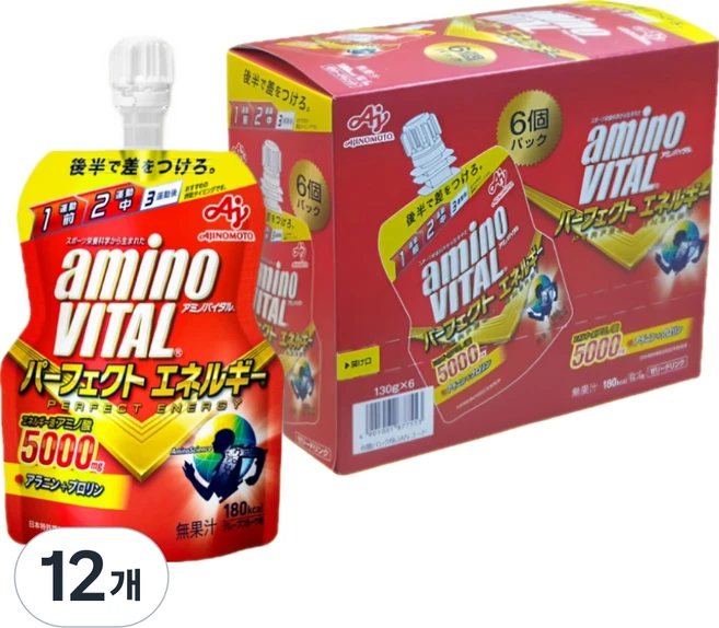 아미노바이탈 파워젤 퍼펙트 에너지젤 5000mg, 130g, 12개 - 쿠팡