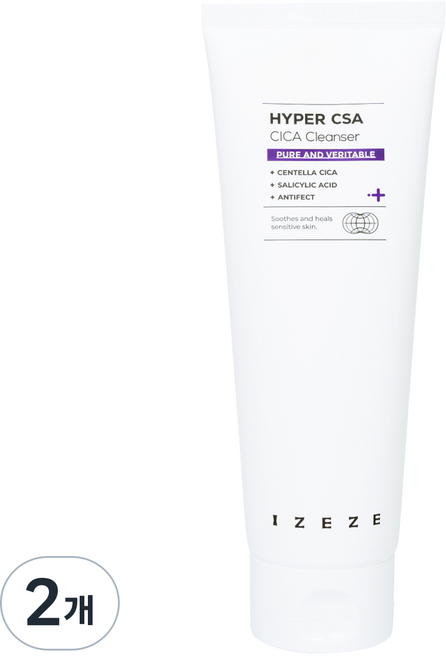 아이제제 저자극 약산성 시카 클렌징폼 민감성 진정 폼클렌저 150ml, 2개
