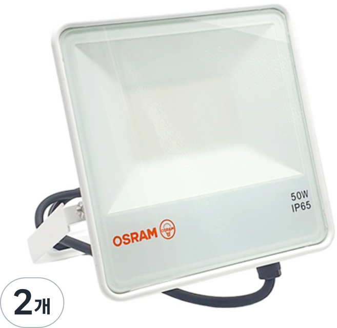 오스람 LED 투광기 50W 주광색 투광등 공장등 보안등 방수 옥외 외벽 조명, 2개