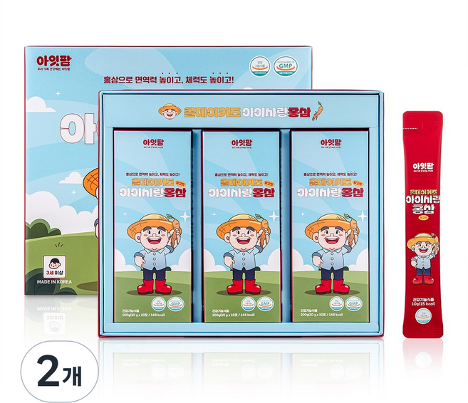 아잇팜 어린이 홍삼스틱 6년근 키즈홍삼 어린이홍삼 30포, 2개, 30정