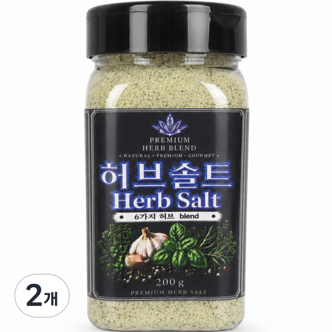 공푸드 허브솔트 국내산 구운소금 허브6가지 구이 찌개 반찬, 2개, 200g