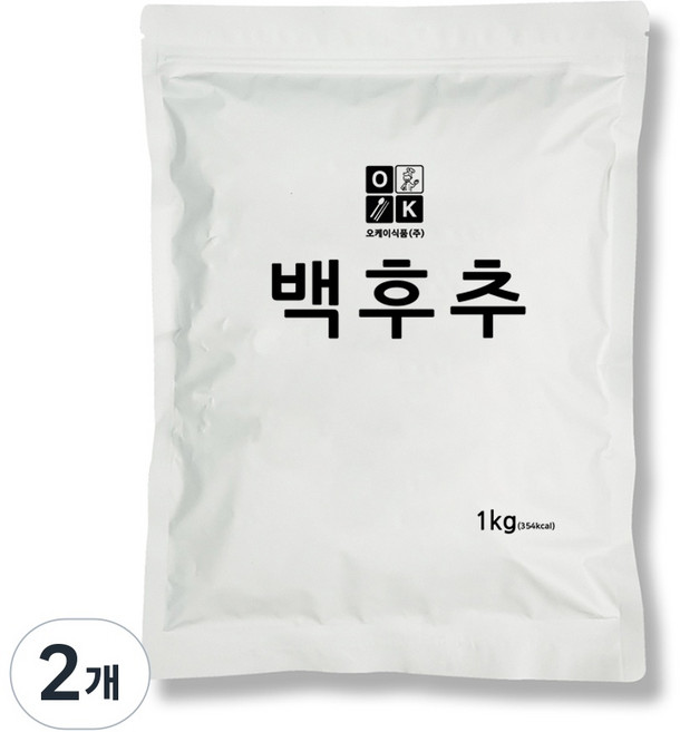 백후추 대용량 화이트페퍼, 2개, 1kg