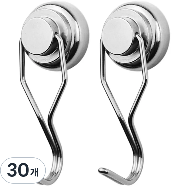 마니코 초강력 네오디움 고리자석 360도 회전형 후크 25mm, 30개