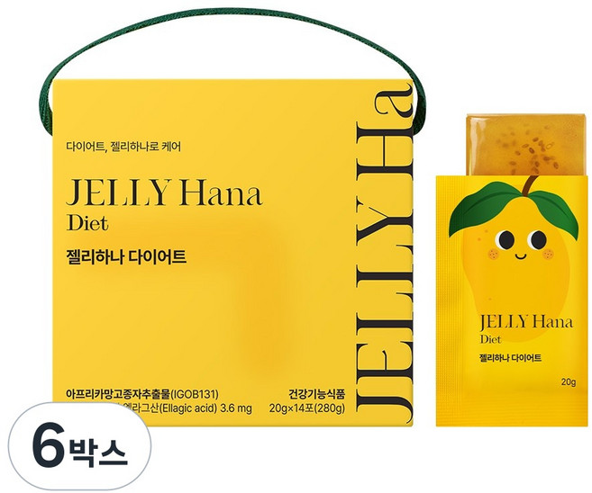 젤리하나 다이어트 아프리카 망고, 6박스, 14회분