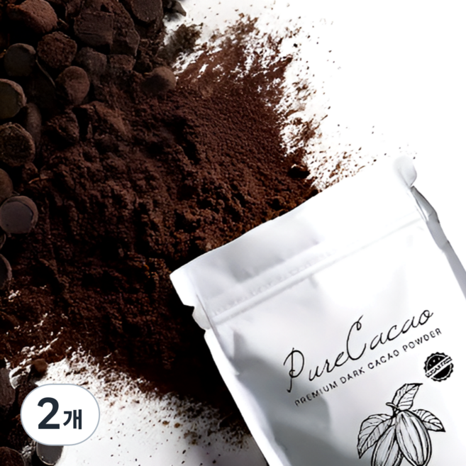 프리미엄 진하고 고소한 무가당 다크 카카오파우더 코코아파우더, 100g, 2개, 1개입