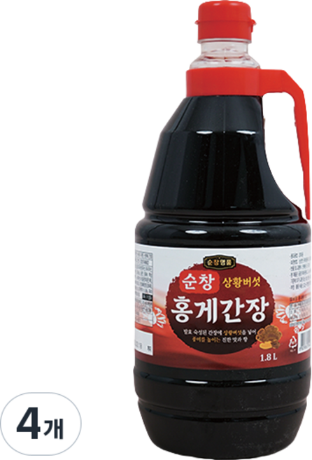 아주존 순창우리식품 업소용 요리용 상황버섯홍게간장, 4개, 1.8L