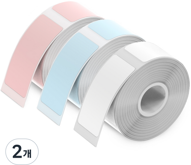 오지렌 네임스티커 감열식 라벨프린터 라벨기 핑크, WP9529/ 간격 라벨지 혼합, 2개