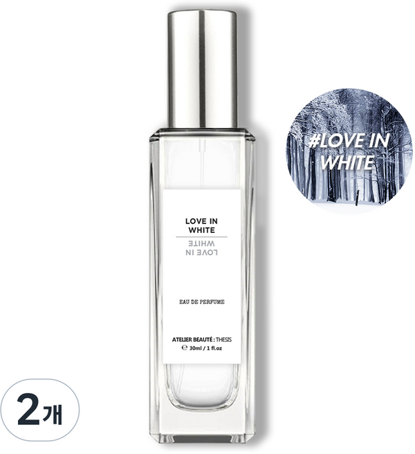 떼시스 러브 인 화이트 파우더리 플로럴 청순하고 은은한 니치 향수 오드퍼퓸, 2개, 30ml