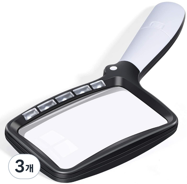 아이앤에이치 휴대용 LED 접이식 돋보기, 3개