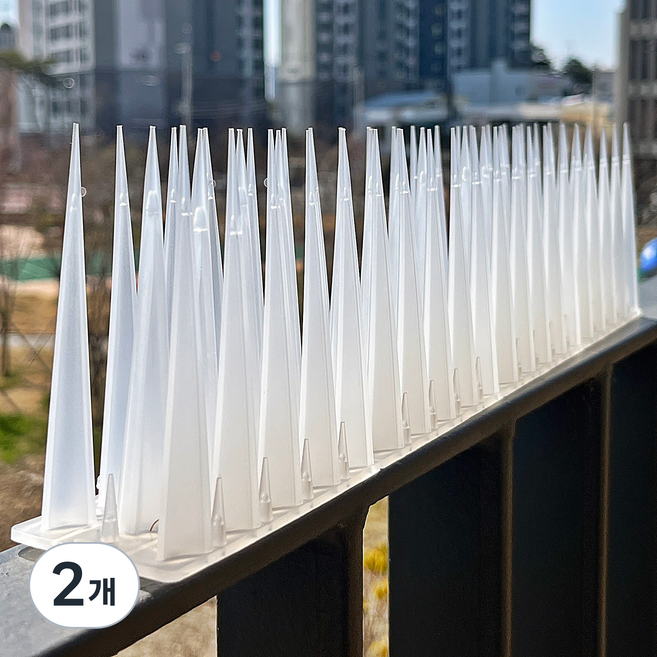 5P 비둘기 퇴치기 버드스파이크 높이 10cm 투명색, 2개