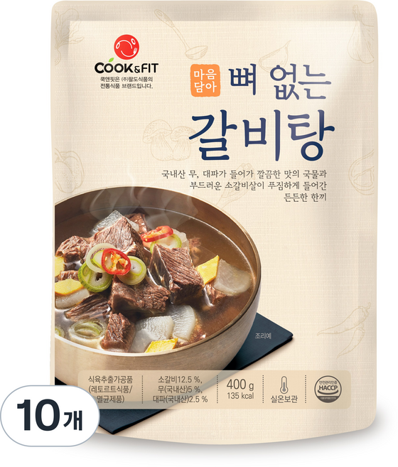 [국내산채소] 팔도식품 30년 뼈없는 갈비탕 왕 소갈비탕 상온보관, 400g, 10개
