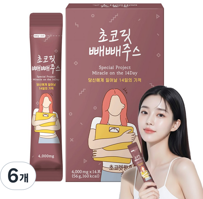 라본브아 초콜릿 빼빼주스, 6개, 14회분