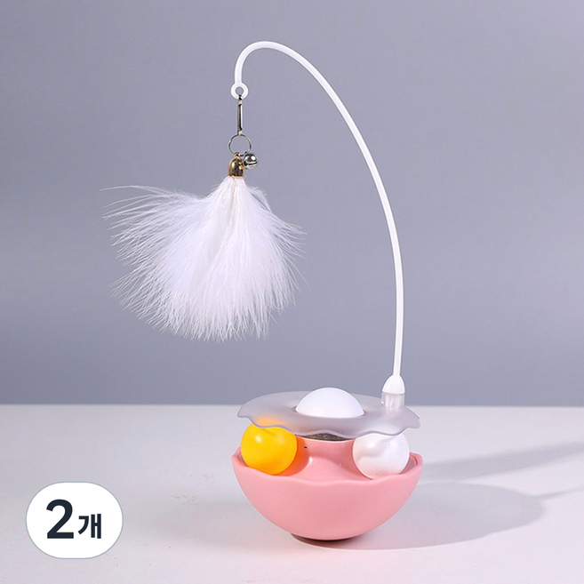 오드펫하우스 고양이장난감 고양이깃털장난감 깃털장난감 고양이낚시대 고양이장난감낚시대 고양이장난감자동 고양이캣닢, 2개, 핑크