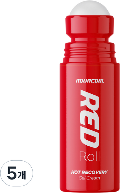 아쿠아쿨 레드 롤 100ml / 발열 핫 리커버리 젤크림, 1개입, 5개