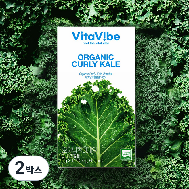 비타바이브 유기농 컬리케일 곱슬케일 분말 폴란드산, 2박스, 14회분