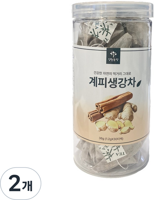양원농장 더와이 원형통 계피생강차, 2개, 30개입, 1.2g