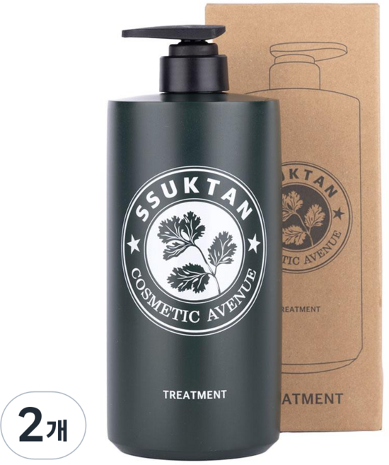 코스메틱에비뉴 쑥탄 단백질 헤어트리트먼트 대용량 볼륨케어 저자극 손상모 아로마허브향, 2개, 1L