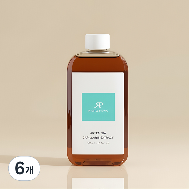 랑팡 국내산 인진쑥 추출물 사철쑥 원액 100% 붉은기 진정 맑은톤 토너, 6개, 300ml