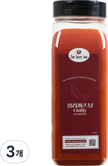 더테이스트랩 칠리 파우더 시즈닝, 3개, 450g